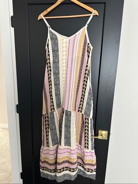 Elan | Dresses | Elan Womens Blackwhite Barbado Print Maxi Dress | Poshmark